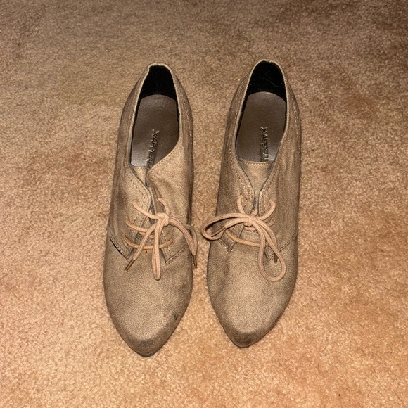Xappeal Shoes - Faux suede lace up heels
